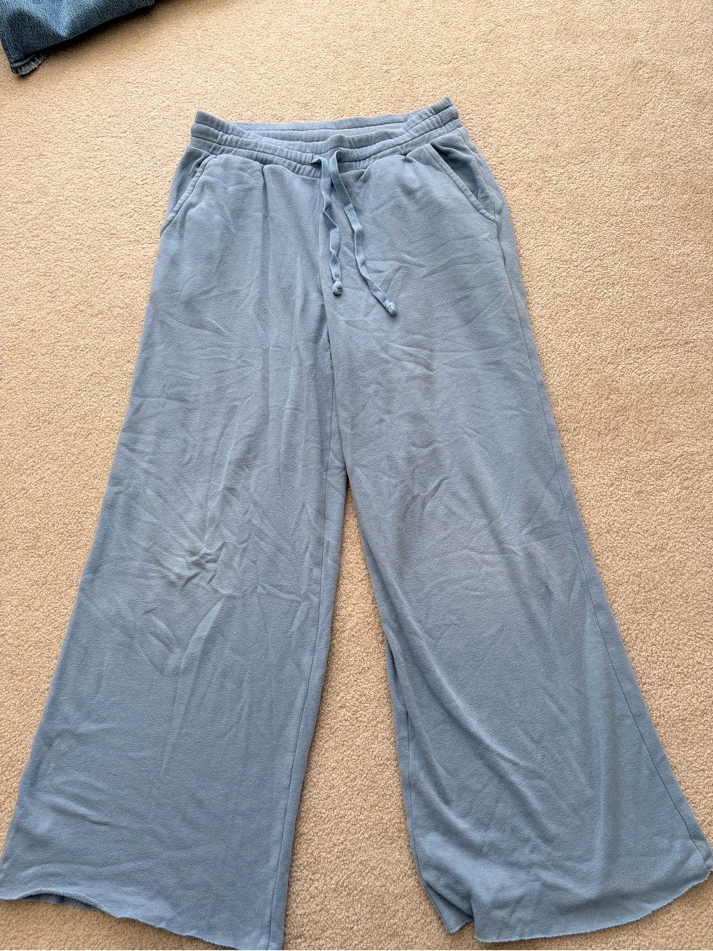 American Eagle Outfitters Light Blue Wide-Leg Lounge Pants
